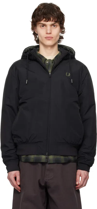 Fred Perry Black Hooded Brentham Jacket In 198