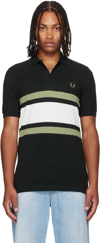 Fred Perry Black Panelled Polo