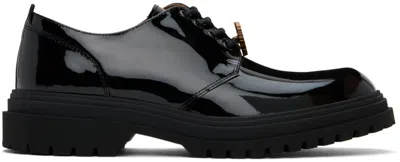 Fred Perry Black Patent Leather Derbys In 102