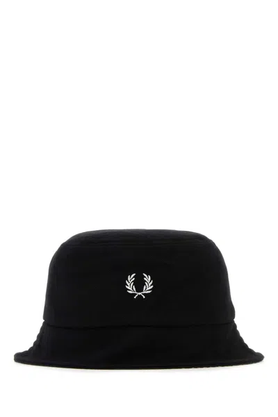 Fred Perry Black Piquet Bucket Hat