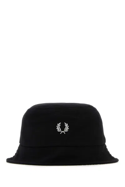 Fred Perry Black Piquet Bucket Hat
