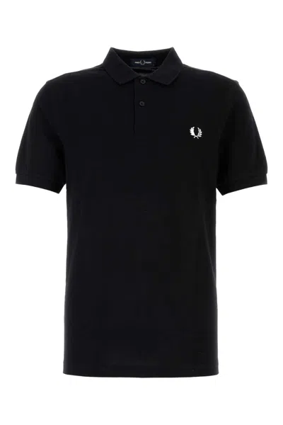 FRED PERRY BLACK PIQUET POLO SHIRT