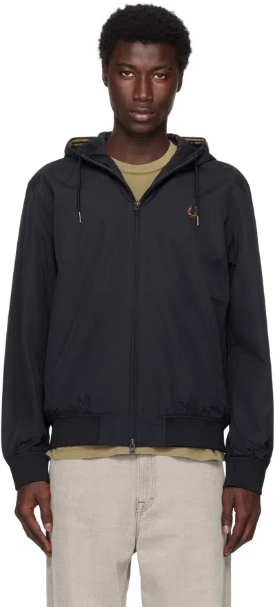 Fred Perry Black 'the Hooded Brentham' Jacket