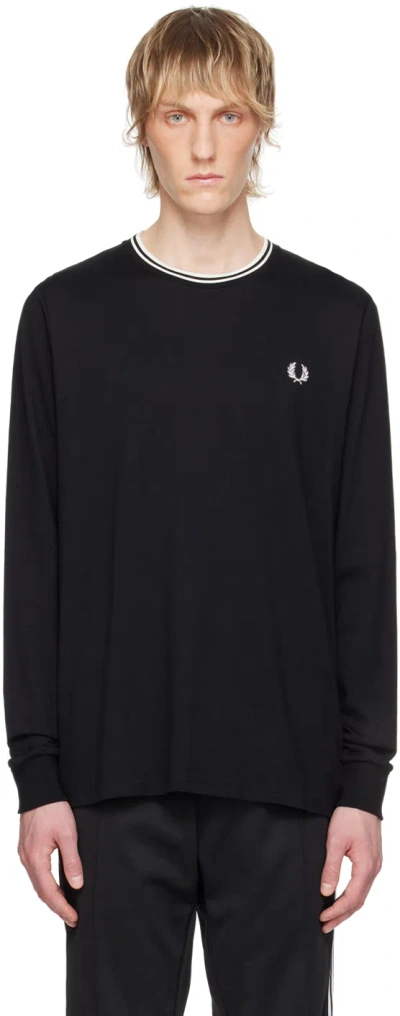 Fred Perry Black Twin Tipped Long Sleeve T-shirt