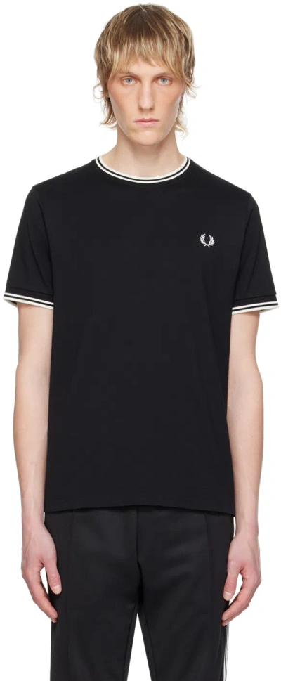 Fred Perry Black Twin Tipped T-shirt In 102 Black