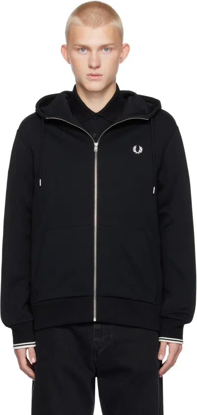 Fred Perry Zip-up Hoodie In Navy