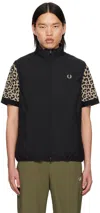 FRED PERRY BLACK ZIP THROUGH VEST