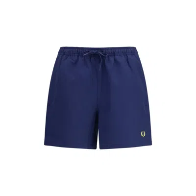 FRED PERRY BLUE RECYCLED POLYESTER SHORTS