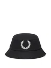 Fred Perry Bold Branding Bucket Hat In Black