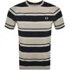 FRED PERRY FRED PERRY BOLD STRIPE T SHIRT NAVY