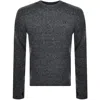 Fred Perry Boucle Knit Jumper Navy In Navy