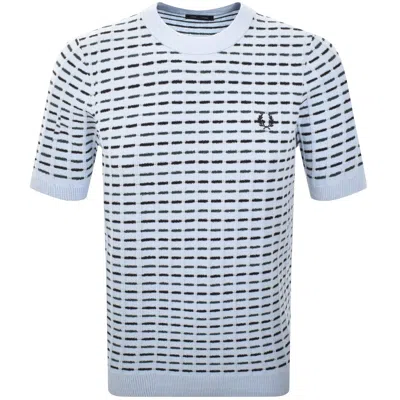 Fred Perry Boucle Knit T Shirt Blue