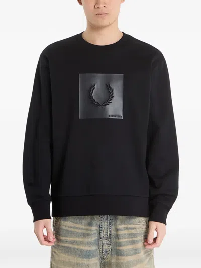 Fred Perry Box Graphic Sweatshirt In Black