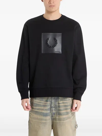 Fred Perry Box-graphic Sweatshirt In Black
