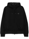 Fred Perry Black Zip Through Hoodie In Black