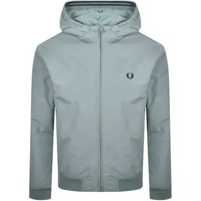 Fred Perry Brentham Hooded Jacket Stockport Blue In Animal Print