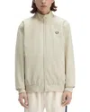 Fred Perry Chunky Rib Zip Through Cardigan In Oatmeal/shaded Stone