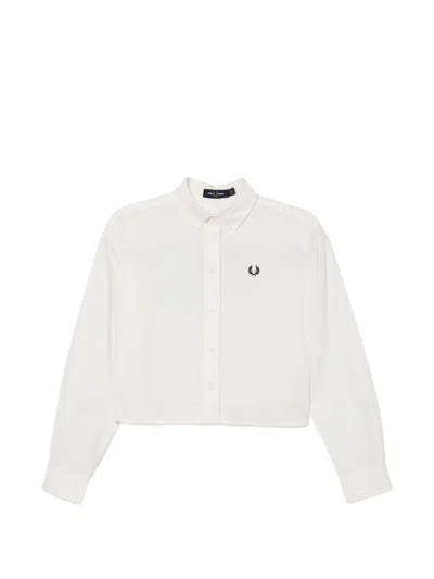 Fred Perry Button Down Shirt In White