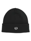 Fred Perry Fp Merino Cotton Beanie Accessories In Green