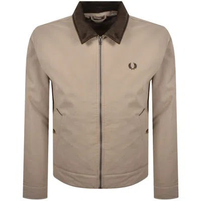 Fred Perry Cotton-blend Caban Jacket In Neutral