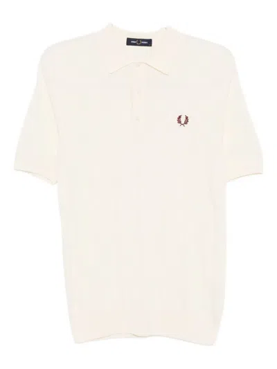 Fred Perry Cable-knit Polo Shirt In Neutral