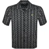 FRED PERRY FRED PERRY CABLE PRINT SHIRT BLACK