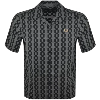 Fred Perry Cable Print Shirt Black In Animal Print