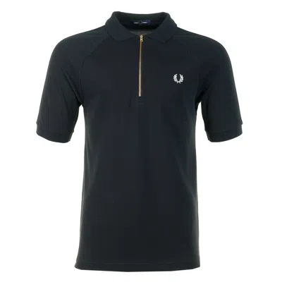Fred Perry Cable Taped Polo Shirt Navy In Blue