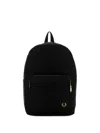 Fred Perry Black Canvas Backpack In Black