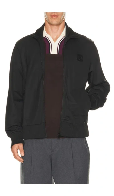 Fred Perry Canvas Track Jacket In Black