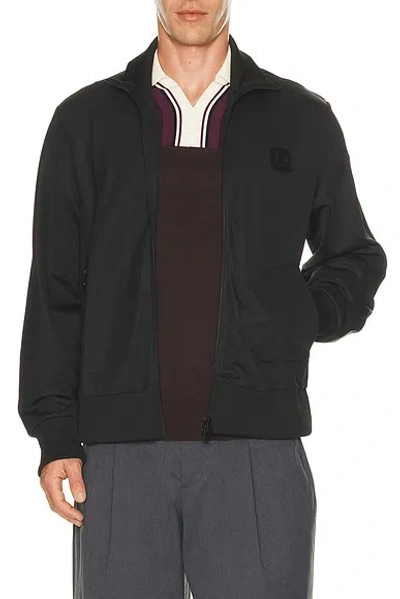 Fred Perry Canvas Track Jacket In Black