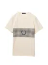 Fred Perry Check Laurel T-shirt In Neutral
