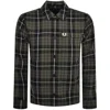 Fred Perry Check Overshirt In Green