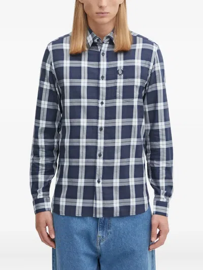 Fred Perry Check-pattern Shirt In Blue