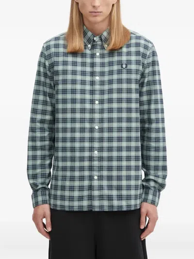 Fred Perry Check-pattern Shirt In Green
