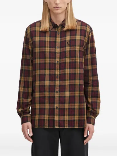 Fred Perry Checked-pattern Shirt In Brown