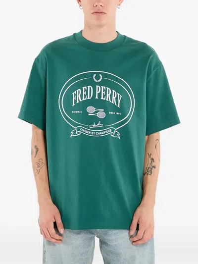Fred Perry Chosen By Champions Graphic-print T-shirt In Green