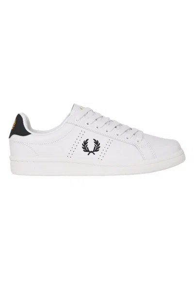 Fred Perry Chrome-free Full-grain Leather Sneakers In White