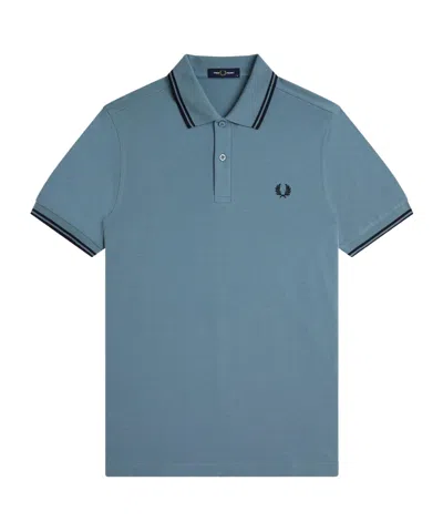 Fred Perry Classic Collared Shortsleeve Top In Blue