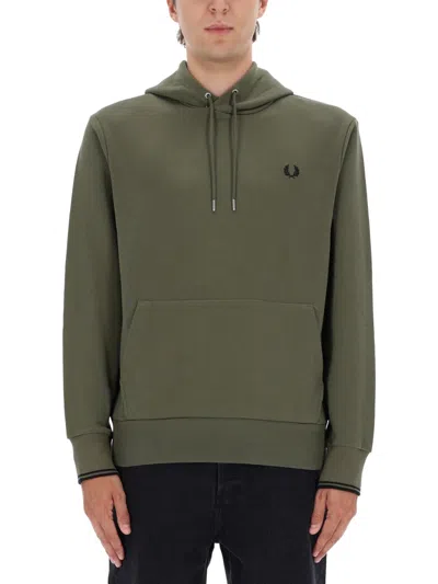 Fred Perry Classic Cotton Sweatshirt In Green