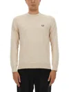 Fred Perry Classic Crew Neck Jersey In Neutrals