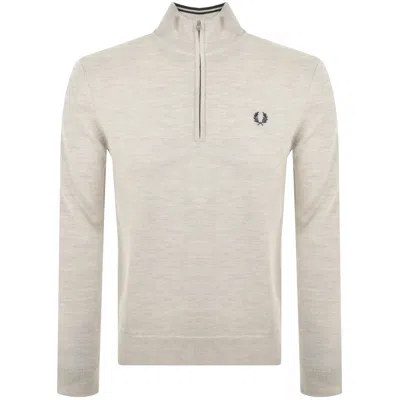 Fred Perry Classic Half Zip Jumper Beige