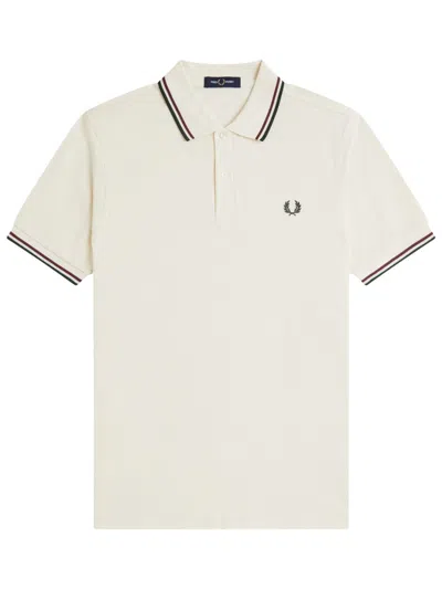Fred Perry Classic Logo Polo Shirt For Men - Size M In Ivory