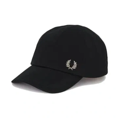 Fred Perry Classic Pique Cap Black & Warm Stone