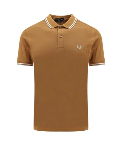 Fred Perry Classic Polo Shirt With Logo Embroidery In Brown