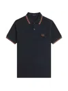 Fred Perry Classic Polo Shirt With Logo Embroidery In Blue