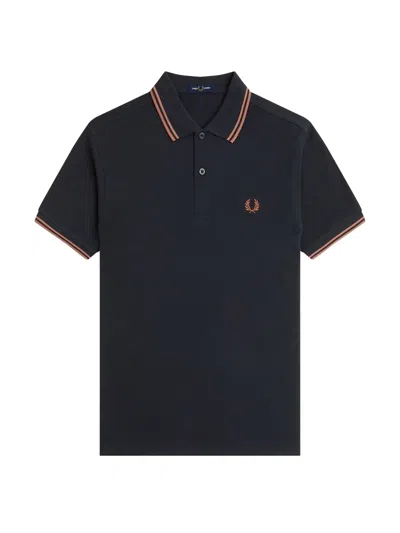 Fred Perry Classic Polo Shirt With Logo Embroidery In Blue