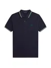 Fred Perry Classic Polo Shirt With Logo Embroidery In Blue