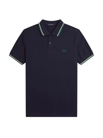 Fred Perry Classic Polo Shirt With Logo Embroidery In Blue