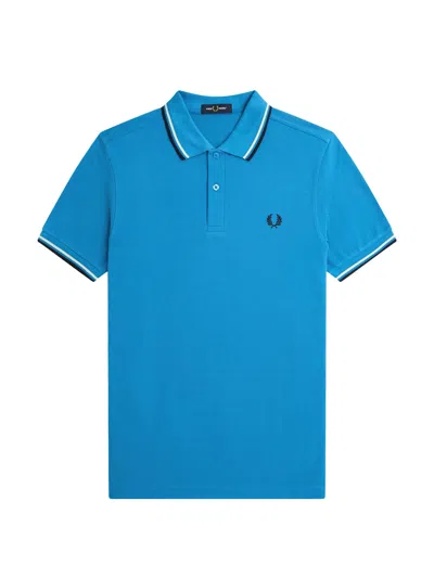 Fred Perry Classic Polo Shirt With Logo Embroidery In Blue